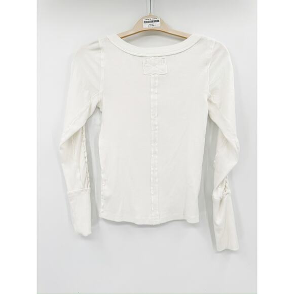 Free People We The Free Daisy Chain Cuff Knit White Long Sleeve Top Size XS - Picture 4 of 7